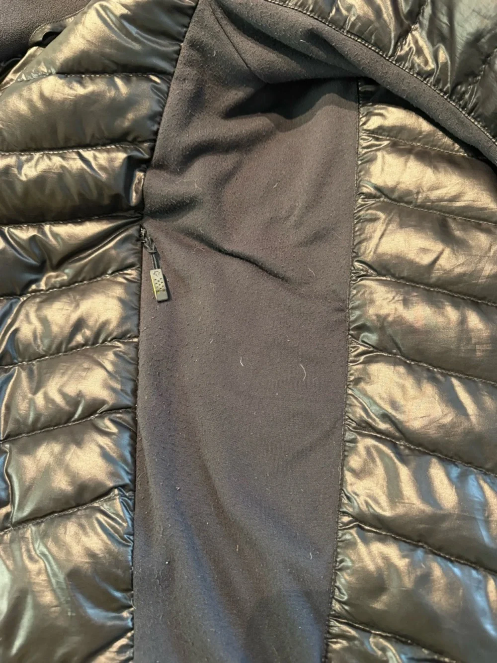 Descente Black Puffer Jacket with Yellow Zip Accents - Picture 10 of 12
